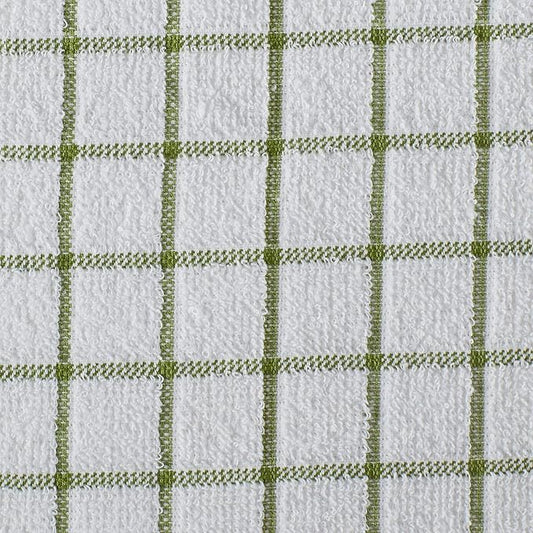 DII Basic Terry Collection Windowpane Dishcloth Set, 12x12, Antique Green, 6 Piece