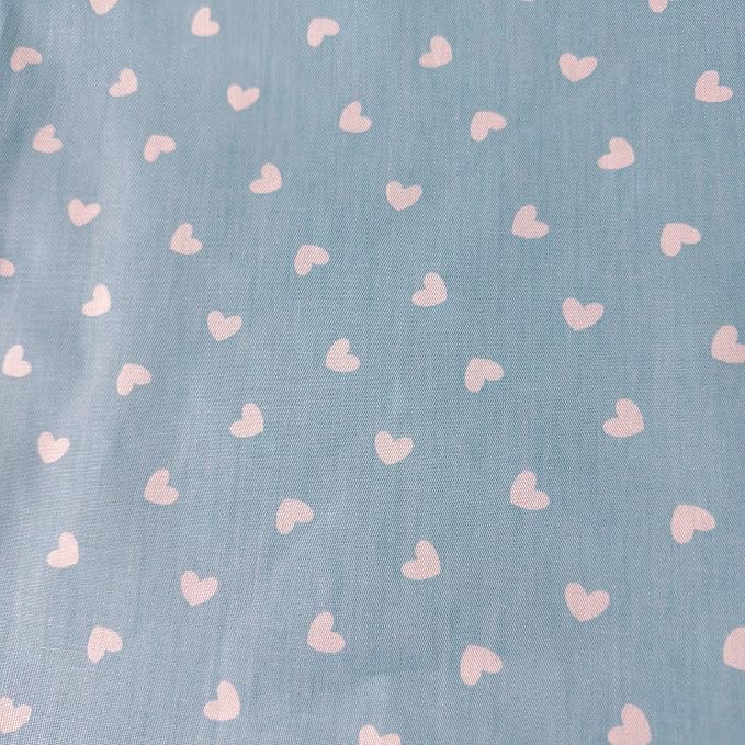 Light Weight Natural Cotton Fabric by the Yard DIY Making Supplies Quilting Patchwork Fabric Fat Quarter Bundles DIY for Quilting Cotton Patchwork Cushions (Blue Love, 1 Yard)