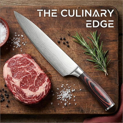 Chef Knife 8 inch,High Carbon Stainless Steel Kitchen Knife, Non-slip Ultra Sharp Cooking Knives with Ergonomic Handle and Gift Box, Kitchen Gadgets, Best Gifts for Family and Friends
