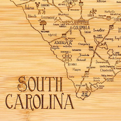 Totally Bamboo A Slice of Life South Carolina State Serving and Cutting Board, 11" x 8.75"