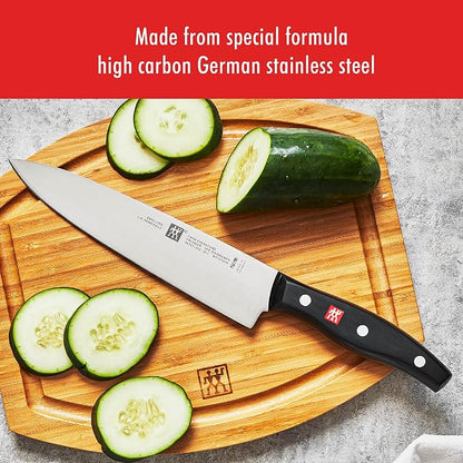 ZWILLING Twin Signature 15-Piece Razor-Sharp German Knife Block Set, Made in Company-Owned German Factory with Special Formula Steel perfected for almost 300 Years, Dishwasher Safe