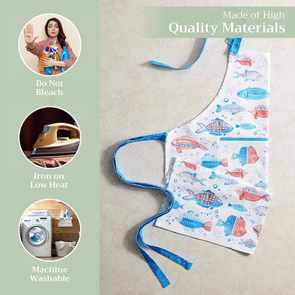 Maison d' Hermine 100% Cotton Apron for women with Pocket Kitchen Chef Apron for Men Cooking Spring Summer