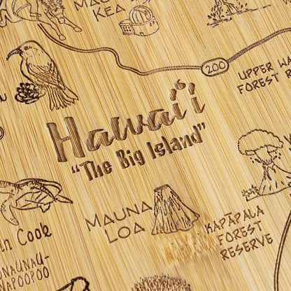 Totally Bamboo Destination Hawaii Serving and Cutting Board, Includes Hang Tie for Wall Display