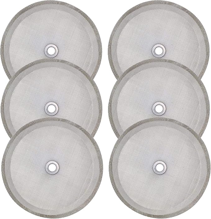6pcs French Press Filter Screen - Universal 1000 ml, 34 Oz, 8 Cup Coffee Makers and Tea Machines - 4 Inch Stainless Steel Replacement Filter Mesh