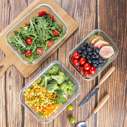 10 Pack Glass Storage Containers For Food, Airtight Meal Prep Containers with Lids Leak-proof, Glass Lunch Boxes Microwave, Freezer & Dishwasher Safe (34oz & 12oz)