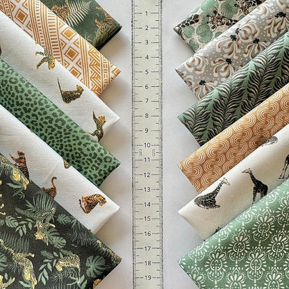 60-Piece Neutral Nature Patchwork Cotton Fabric Squares – 8×8 inch (20×20 cm), 100% Cotton 140 GSM, Pre-Cut Quilting Fabric Bundle, Made in Türkiye