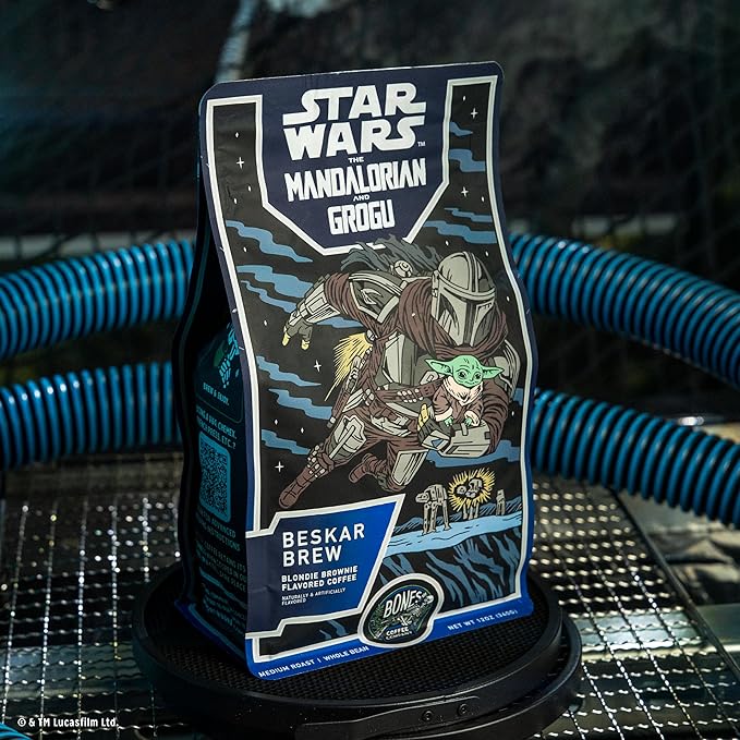 Bones Coffee Company Star Wars Beskar Brew Coffee - Medium Roast - Whole Bean - 100 Percent Low-Acid Arabica Coffee Beans - Blonde Brownie Flavor - 12 Oz