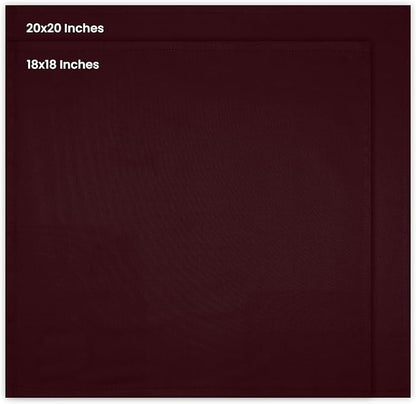 Utopia Kitchen Burgundy Cloth Napkins [12 Pack, 18x18 Inch] Absorbent Cotton Blend Washable and Reusable for Dinner, Restaurant, Lunch, Wedding and Hotel