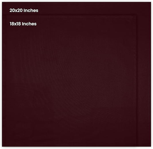 Utopia Kitchen Burgundy Cloth Napkins [12 Pack, 18x18 Inch] Absorbent Cotton Blend Washable and Reusable for Dinner, Restaurant, Lunch, Wedding and Hotel