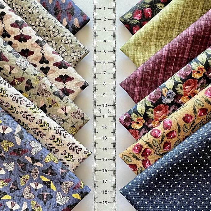 Vintage Floral & Botanical Cotton Fabric Bundle – 60 Pre-Cut Squares (8×8 inch), 100% Cotton 140 GSM, Eco Digital Print, Made in Turkey