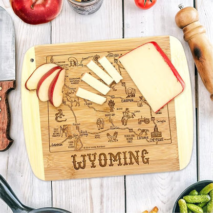 Totally Bamboo A Slice of Life Wyoming State Serving and Cutting Board, 11" x 8.75"