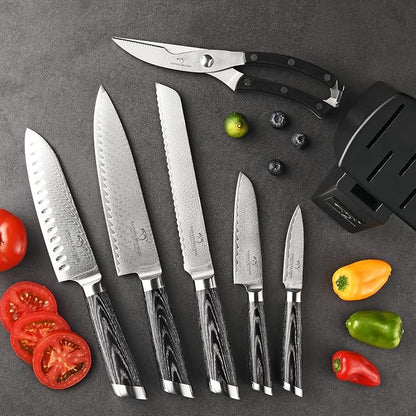 NANFANG BROTHERS Damascus + VG10 Knife,72 Layers, Sharp,Multi-functional,Cooking Utensils,Cutting Meat,Vegetables,Fruits,Home Use,Commercial