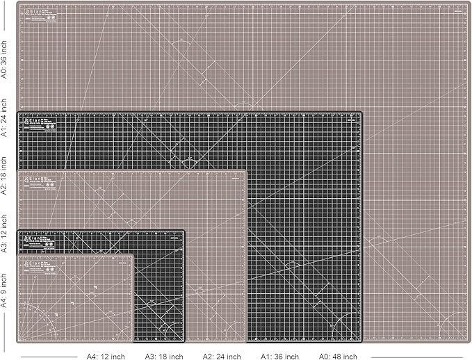 Elan Cutting Mat A2 Black & Taupe, Self Healing Cutting Mat 18x24 Inch, 5-Ply Craft Board Black, Hobby Board for Crafts 18x24 Inch
