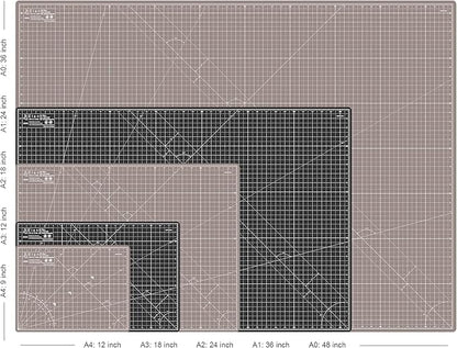 Elan Cutting Mat A2 Black & Taupe, Self Healing Cutting Mat 18x24 Inch, 5-Ply Craft Board Black, Hobby Board for Crafts 18x24 Inch