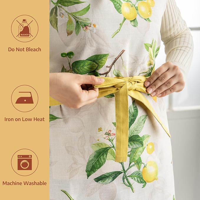 Maison d' Hermine 100% Cotton Apron for women with Pocket Kitchen Chef Apron for Men Cooking Spring Summer
