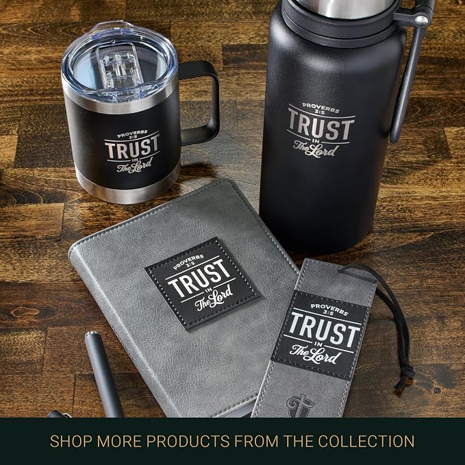 Trust in the LORD Black Camp-style Stainless Steel Mug - Proverbs 3:5