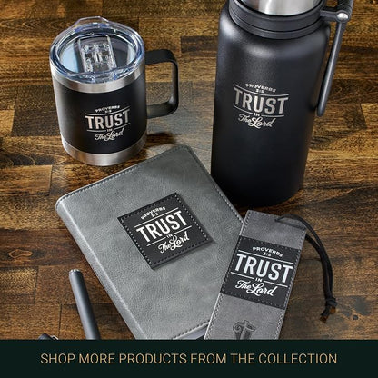 Trust in the LORD Black Camp-style Stainless Steel Mug - Proverbs 3:5