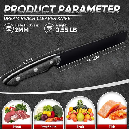 Dream Reach Brisket Carving Knife - Professional Ham Slicing Knife with Full Tang Handle for Kitchen BBQ Birthday Mother Father Gift Idea