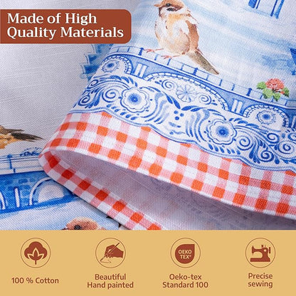 Maison d' Hermine 100% Cotton Apron for women with Pocket Kitchen Chef Apron for Men Cooking Spring Summer