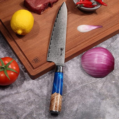 Zlatko Chef Knife, 8 Inch Damascus Chef Knife, High Carbon Stainless Steel Damascus VG10 67-Layer Ultra Sharp Chef Knife Ergonomic Handle with GIFT BOX