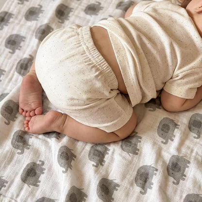 Muslin Swaddle Blankets for Newborn, 4 Pack Cotton Baby Blankets, Large 31.5 x 43.3 inch Breathable Soft Receiving Blanket, Essentials Swaddle Wrap Burping Clothes, Grey Animals