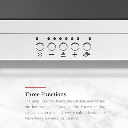 Russell Hobbs TRL9300BKR 2-Slice Glass Accent Long Toaster, Black & Silver
