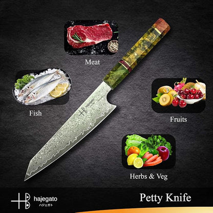 Damascus Chef Knife Petty Unique One Of Kind Handle Professional 6 Inch Japanese Chefs Kitchen Knife Vg10 67 Layers Damascus Steel Knive with Sheath