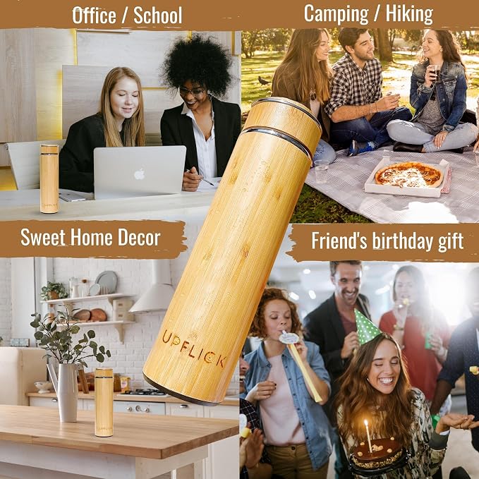 Bamboo Tea Tumbler with Infuser for Loose Tea 17 oz
