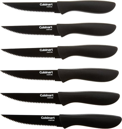 Cuisinart C55-6PCSBK 6-pc. Ceramic Coated Steak Knife Set (Black), Black