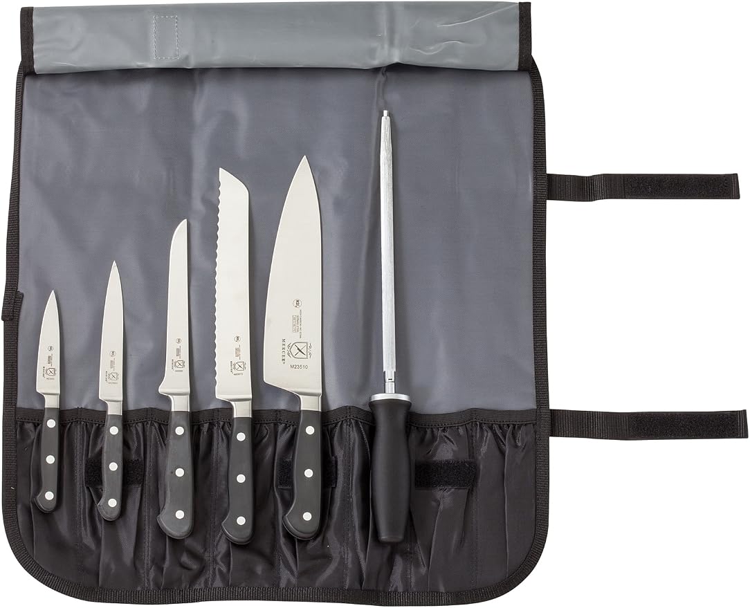 Mercer Culinary 7-Piece Forged Renaissance Knife Set,Black