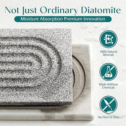 Stone Faucet Mat for Kitchen Sink, Food-Grade Diatomite Stone Drying Mat for Kitchen Counter, 2026 Upgraded Dishwasher-Safe & Ultra Absorbent, Stone Dish Matt for Bottles Utensils (15.7" x 3.9")