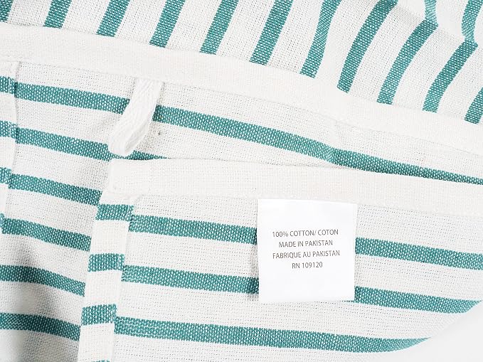 KAF Home Assorted Flat Kitchen Towels - Set of 10, 18 x 28 Inch (Teal)
