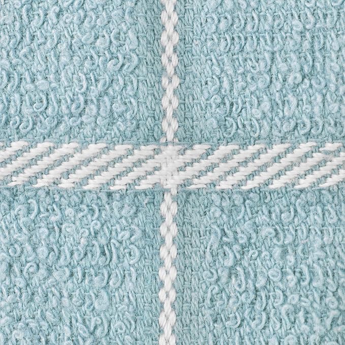 Ritz Premium 100% Cotton Terry Check Kitchen Dish Towels - Highly Absorbent, Super Soft, Long-Lasting, 25"x15", 3-Pack, Dew