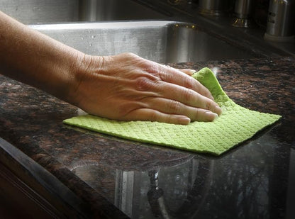 Skoy Cleaning Bundle - Cloth, Scrub, Red Towel and Sink Holder – Environmentally Friendly, Kitchen & Household Use, Plastic-Free Packaging, Great Gift Idea!
