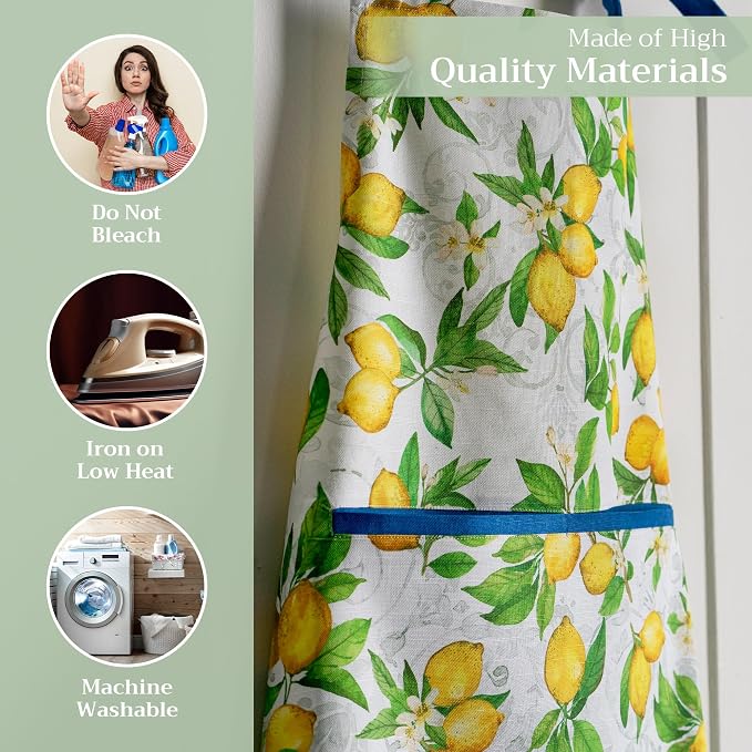 Maison d' Hermine 100% Cotton Apron for women with Pocket Kitchen Chef Apron for Men Cooking Spring Summer