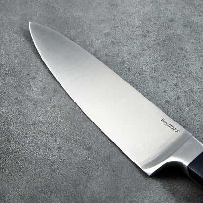 Berghoff DiNA Gene Stainless Steel Chef's Knife 8in with Triple Rivets Handle Sharp Wide Blade for Paring Cutting Slicing Fruits Vegetables Meat Fish Well Balanced, 20 cm