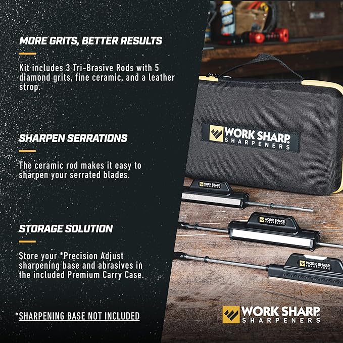 Work Sharp Upgrade Kit for WSBCHPAJ Knife Sharpener, Set of 7 Abrasives and Carrying Case