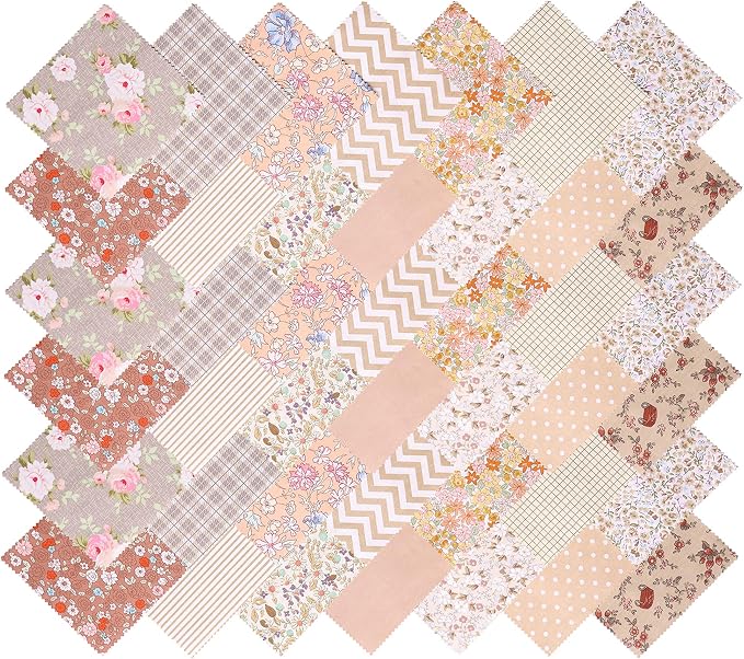 Nodsaw Charm Packs for Quilting 5 inch, Vintage Floral Print Cotton Quilting Fabric Squares 5x5, 42 5 inch Charm Squares, Precuts 5x5 Quilt Fabric for Quilting, Patchwork, Crafts, and Home Decor