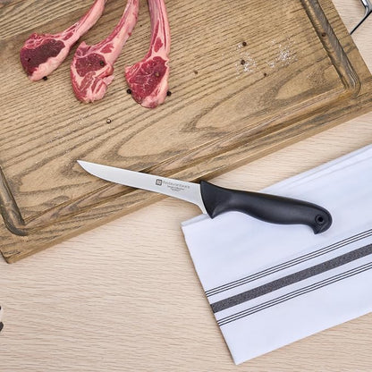 Restaurantware-6 Inch Boning Knife, 1 With Colored Coded Pins Flexible Boning Knife - High-Carbon, Stain-Resistant, Black German Steel Fillet Knife, Ergonomic Handle, For Fish, Vegetables Or Entrees