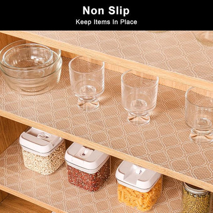 Cooyes Shelf Liner for Kitchen Cabinets Waterproof Kitchen Cupboard Liner Plastic Drawer Mats EVA Material Non Adhesive Fridge Mats for Shelves（23.6" W x 118" L）