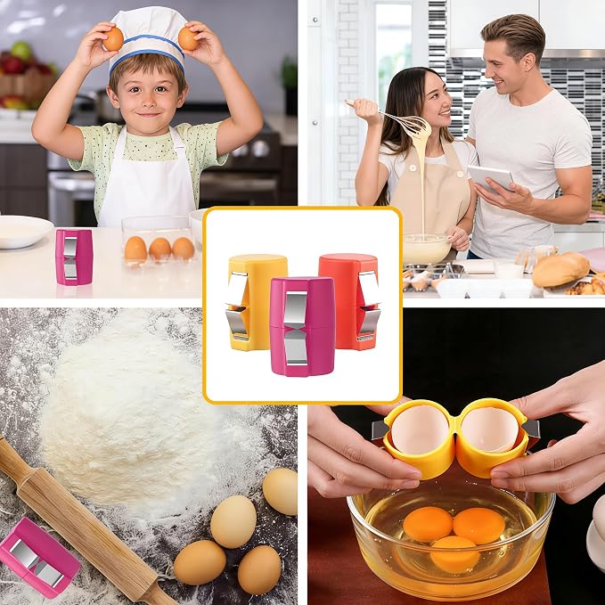 Stainless Steel Egg Shell Opener Multifunctional Egg Cracker Tool for Raw & Hard-Boiled Eggs, Handheld Kitchen Gadget for Easy Peeling & Separating (3 Pieces)