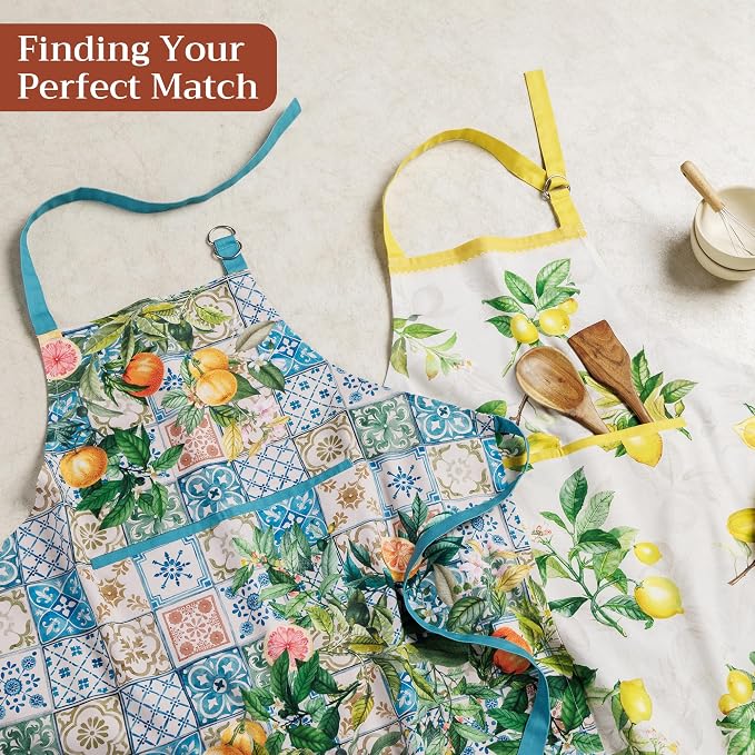 Maison d' Hermine 100% Cotton Apron for women with Pocket Kitchen Chef Apron for Men Cooking Spring Summer