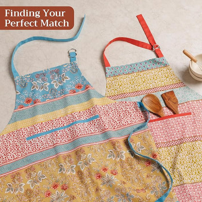 Maison d' Hermine 100% Cotton Apron for women with Pocket Kitchen Chef Apron for Men Cooking Spring Summer