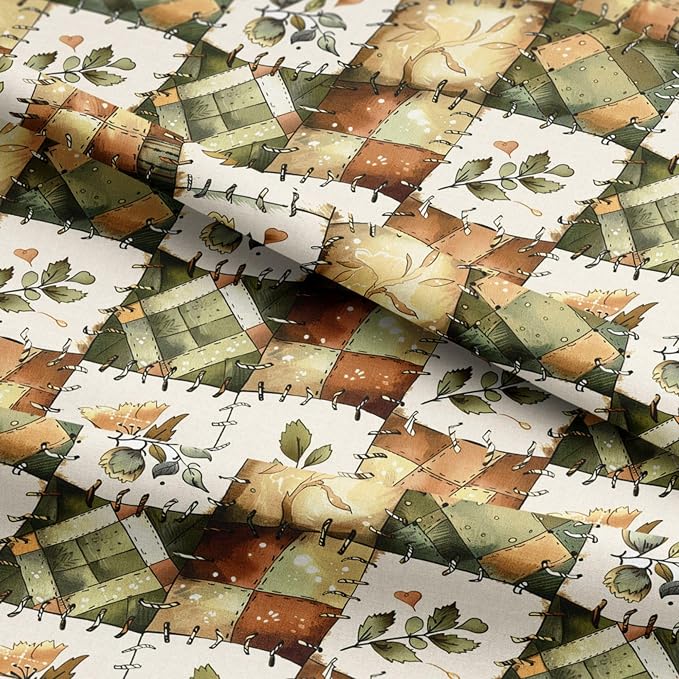 100% Cotton Fabric by the Yard – Turkish Quality Quilting & Sewing Fabric, 1 Yard x 1.69 Yards Wide, Patchwork Cotton for Crafts