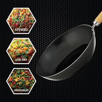 Helen's Asian Kitchen Xylan Non-Stick Wok, 12-Inch Flat Bottom Wok