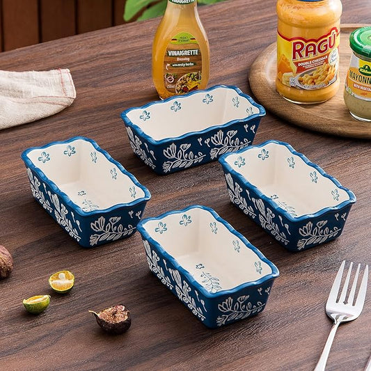 Mini Loaf Pan Bread Pan Ceramic Loaf Pans for Baking Bread Mini Bread Loaf Pans 4-Pieces Bread Baking Pan