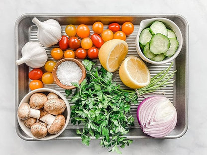 USA Pan Extra Large and Quarter Sheet Baking Pans with Nonstick Coating, Made in USA from Aluminized Steel