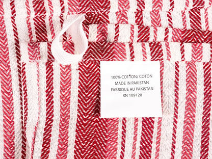 KAF Home Assorted Flat Kitchen Towels - Set of 10, 18 x 28 Inch (Red)