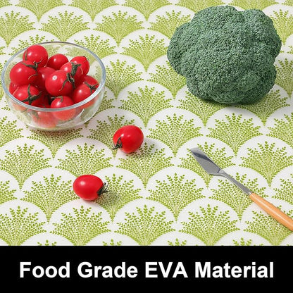 Cooyes Shelf Liners for Kitchen Cabinets, Refrigerator Liners Waterproof & Oil-Proof Kitchen Cupboard Liner Drawer Mats EVA Material Non Adhesive Fridge Liner for Shelves（17.5" W x 360" L）