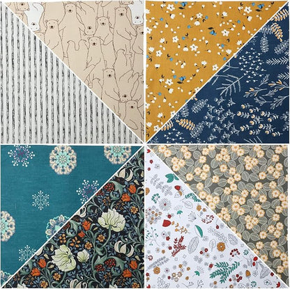 Tatuo 30 Pieces 10 x 10 Inches Cotton Fabric Bundle Squares Patchwork Floral Fabric Sewing Quilting Bundles Assorted Pattern Cloth for DIY Scrapbook Craft Making